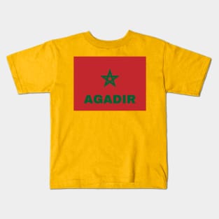 Agadir City in Moroccan Flag Kids T-Shirt